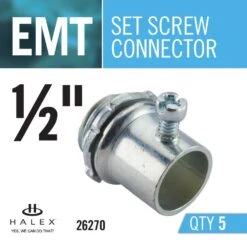 1/2 In. Electrical Metallic Tube (EMT) Set-Screw Connectors (5-Pack) -Household Items 3d3e3ec86024fb021d8dcadd5d83943f 1800x1800