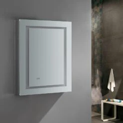 Spazio 24 In. W X 30 In. H Recessed Or Surface Mount Medicine Cabinet With LED Lighting, Mirror Defogger And Right Hinge -Household Items 40a1431e5cf7f54051a43e72e4f61c35 1800x1800