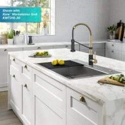 Single-Handle Pull-Down Kitchen Faucet With Dual Function Sprayhead In Spot Free Antique Champagne Bronze/Matte Black -Household Items 427acdf2de6a26496e1e26d89ef82fad 1800x1800