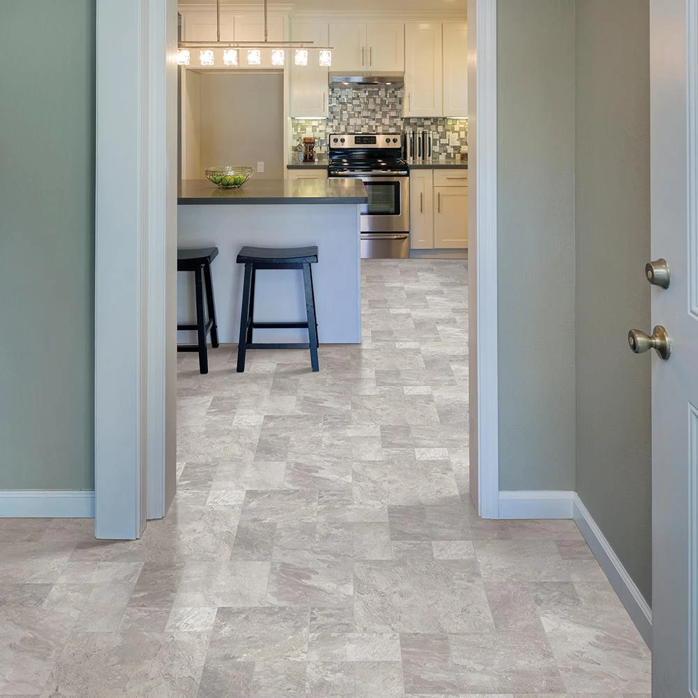 TrafficMASTER Quarry Stone Slate Grey Residential Vinyl Sheet, Sold By 13.2 Ft. Wide X Custom Length 2 TrafficMASTER Quarry Stone Slate Grey Residential Vinyl Sheet, Sold By 13.2 Ft. Wide X Custom Length - Image 2