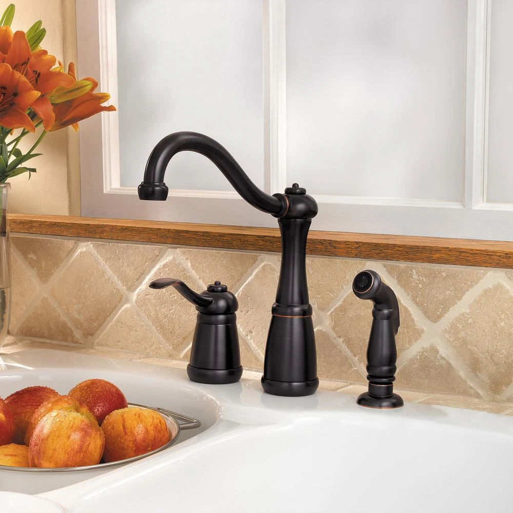 Marielle Single-Handle Side Sprayer Kitchen Faucet In Tuscan Bronze 2 Marielle Single-Handle Side Sprayer Kitchen Faucet In Tuscan Bronze - Image 2