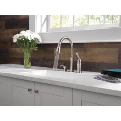 Lakeview Single-Handle Pull-Down Sprayer Kitchen Faucet With Soap Dispenser In Stainless -Household Items 4da271fdf69f18cf704a9aa17db9a06c 1800x1800