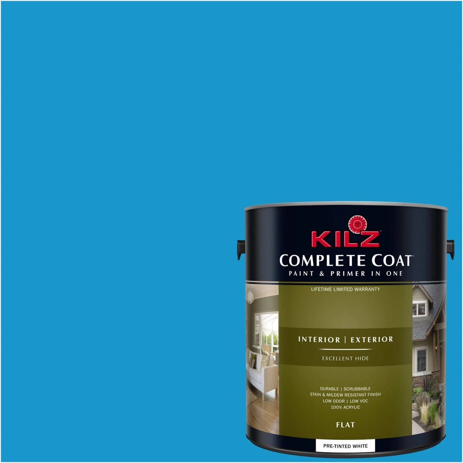 Hero Blue, KILZ Complete Coat Interior/Exterior Paint & Primer In One, #RD280-02 1 Hero Blue, KILZ Complete Coat Interior/Exterior Paint & Primer In One, #RD280-02
