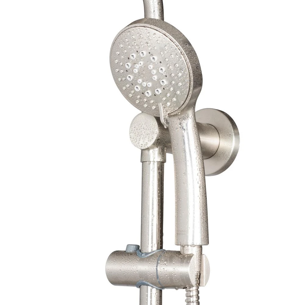 7-spray 8 In. Dual Shower Head And Handheld Shower Head With Body Spray In Brushed-Nickel 8 7-spray 8 In. Dual Shower Head And Handheld Shower Head With Body Spray In Brushed-Nickel - Image 8