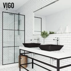 VIGO Black Roma Rectangular MatteShell Glass Bathroom Vessel Sink 15 VIGO Black Roma Rectangular MatteShell Glass Bathroom Vessel Sink -Household Items 5b879ac373709d9faba27d2f0f4ce689 1800x1800