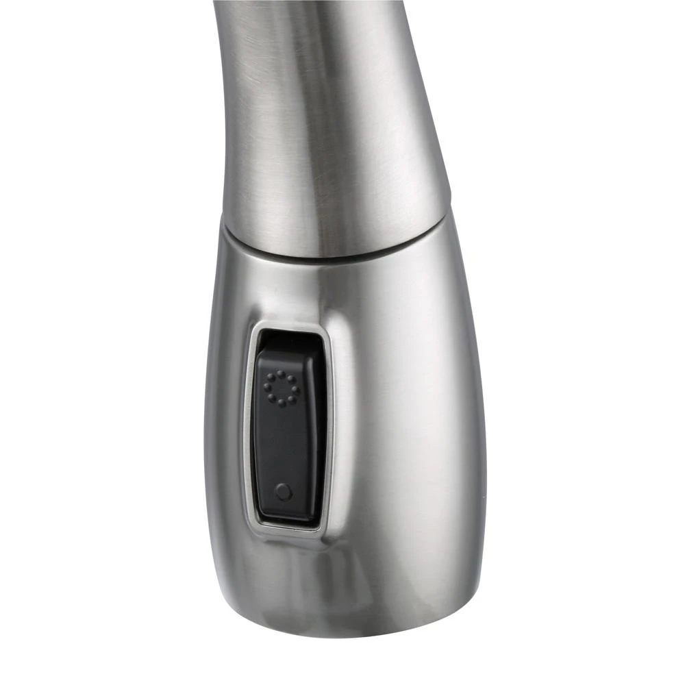 DeLuca Single-Handle Pull-Down Sprayer Kitchen Faucet With ShieldSpray Technology And Soap Dispenser In Stainless 6 DeLuca Single-Handle Pull-Down Sprayer Kitchen Faucet With ShieldSpray Technology And Soap Dispenser In Stainless - Image 6