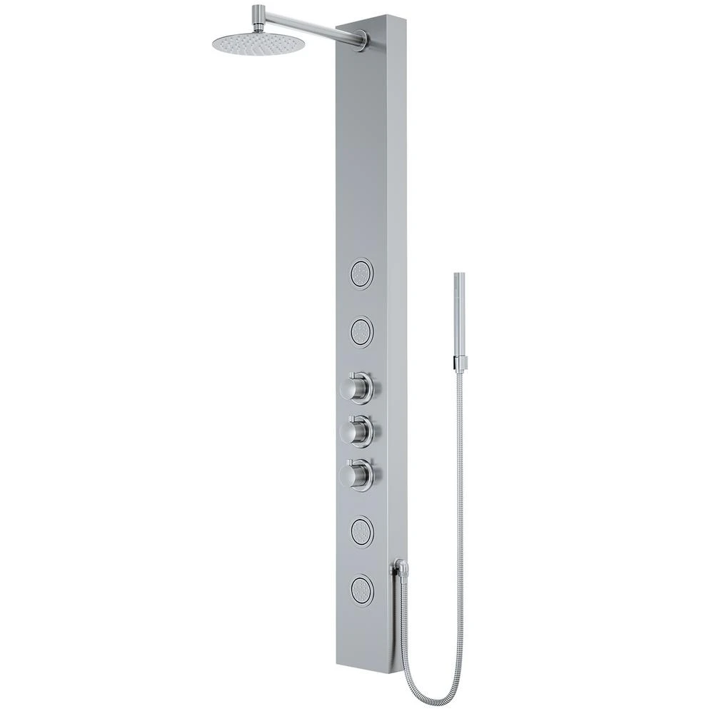 Elling-Ton 59 In. 4-Jet High Pressure Shower System With Fixed Rainhead And Handheld Dual Shower In Matte Black 13 Elling-Ton 59 In. 4-Jet High Pressure Shower System With Fixed Rainhead And Handheld Dual Shower In Matte Black - Image 13