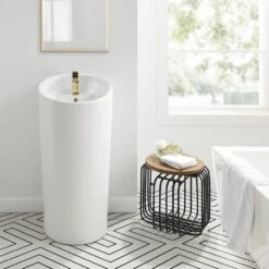 Swiss Madison St. Tropez 1-piece Pedestal Sink In Glossy White