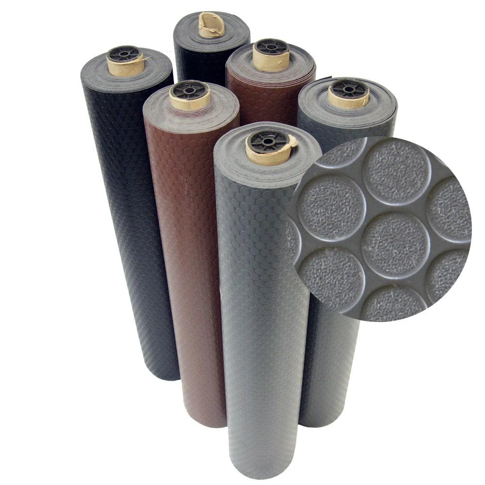 Rubber-Cal Coin Grip 4 Ft. X 5 Ft. Dark Grey Commercial Grade PVC Flooring 1 Rubber-Cal Coin Grip 4 Ft. X 5 Ft. Dark Grey Commercial Grade PVC Flooring