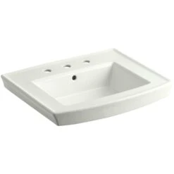 KOHLER Archer 20-7/16 In. Vitreous China Pedestal Sink Basin In White With Overflow Drain -Household Items 66d0847d119364e4b14cec99bc420c2c 1800x1800