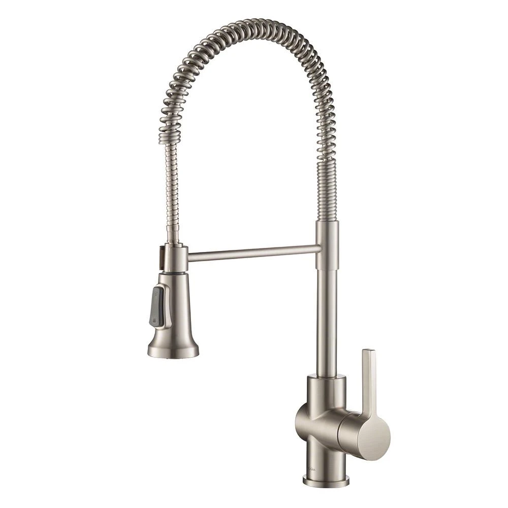 Britt Single Handle Commercial Kitchen Faucet With Dual Function Sprayhead In All-Brite Spot Free Stainless Steel Finish 1 Britt Single Handle Commercial Kitchen Faucet With Dual Function Sprayhead In All-Brite Spot Free Stainless Steel Finish