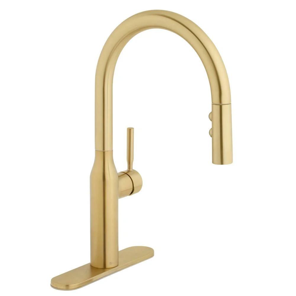 Upson Single-Handle Pull-Down Sprayer Kitchen Faucet In Matte Gold 1 Upson Single-Handle Pull-Down Sprayer Kitchen Faucet In Matte Gold