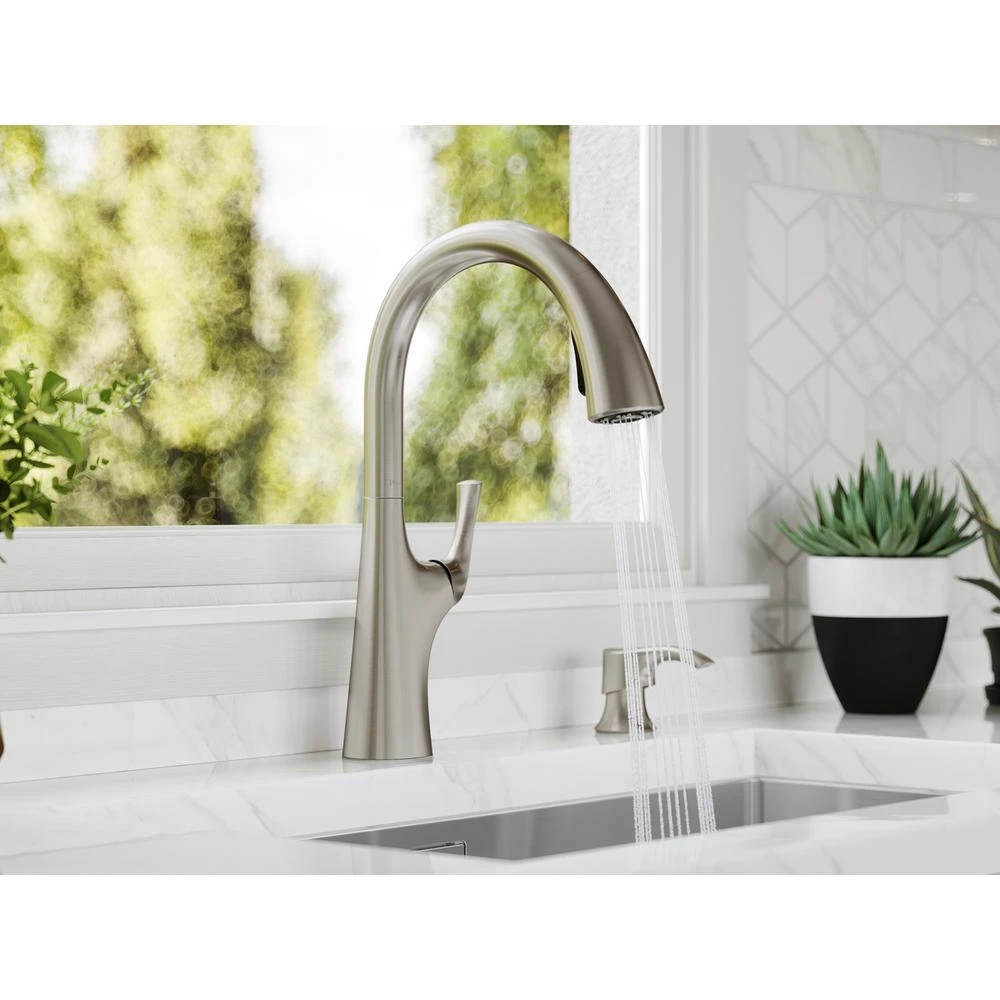 Ladera Single-Handle Pull-Down Sprayer Kitchen Faucet With Soap Dispenser In Spot Defense Stainless Steel 3 Ladera Single-Handle Pull-Down Sprayer Kitchen Faucet With Soap Dispenser In Spot Defense Stainless Steel - Image 3
