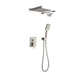 3-Spray With 2.5 GPM 10 In. 2 Functions Tub Wall Mount Dual Shower Heads In Spot In Brushed Nickle (Valve Included) -Household Items 6dbfd725334c7eec27dd7836dd901520 1800x1800