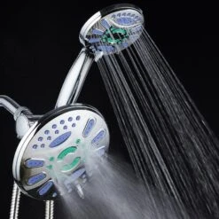 AquaStar Chrome 48-Spray Dual Shower Head 2.5-GPM (9.5-LPM) -Household Items 786696067502 11556010 1800x1800
