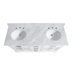 Windlowe 61 In. W X 22 In. D X 35 In. H Bath Vanity In White With Carrera Marble Vanity Top In White With White Sink 14 Windlowe 61 In. W X 22 In. D X 35 In. H Bath Vanity In White With Carrera Marble Vanity Top In White With White Sink -Household Items 79cff53c8100fea9dab5c192faeb955b 1800x1800