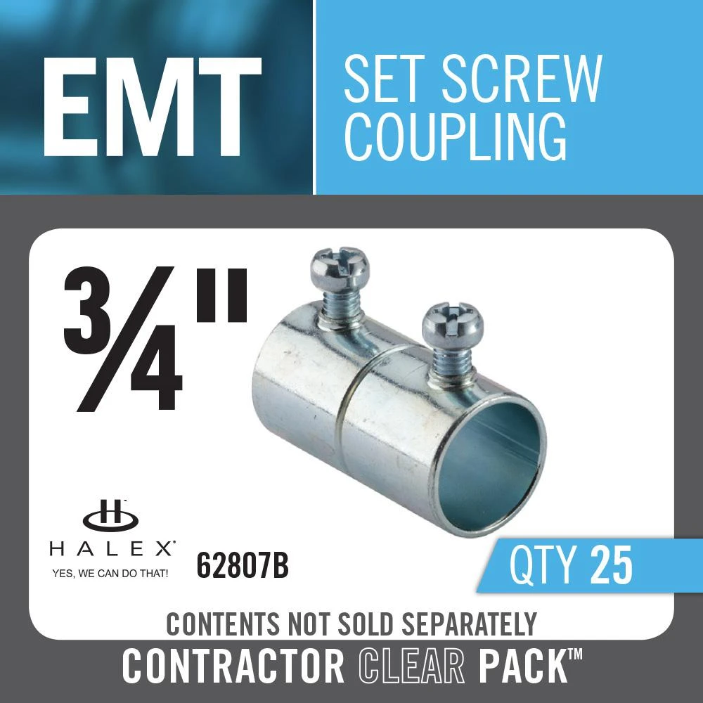 3/4 In. Electrical Metallic Tube (EMT) Set-Screw Coupling (25 Pack) 7 3/4 In. Electrical Metallic Tube (EMT) Set-Screw Coupling (25 Pack) - Image 7