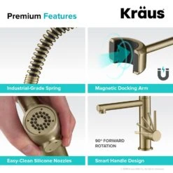 Artec Pro Single-Handle Pull-Down Sprayer Kitchen Faucet And Pot Filler In Brushed Gold -Household Items 7e2f40d5b66681d19156d2baa9731b88 1800x1800