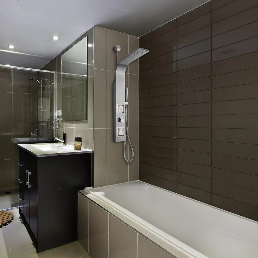 AKDY 39-in Brush Stainless Steel 2-Spray Shower Panel System (Valve Included) 1 AKDY 39-in Brush Stainless Steel 2-Spray Shower Panel System (Valve Included)