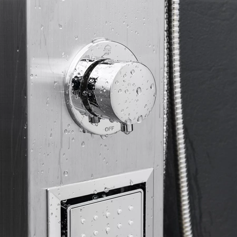 AKDY 39-in Brush Stainless Steel 2-Spray Shower Panel System (Valve Included) 8 AKDY 39-in Brush Stainless Steel 2-Spray Shower Panel System (Valve Included) - Image 8