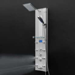 AKDY 51-in Aluminum 8-Spray Shower Panel System (Valve Included) -Household Items 810764026020 10485840 1800x1800
