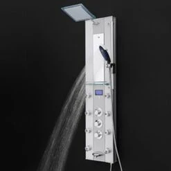 AKDY 51-in Aluminum 8-Spray Shower Panel System (Valve Included) -Household Items 810764026020 10485841 1800x1800