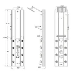 AKDY 51-in Aluminum 8-Spray Shower Panel System (Valve Included) -Household Items 810764026020 11118690 1800x1800