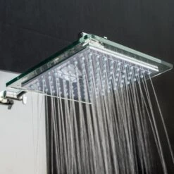 AKDY 52-in Mirror Tempered Glass 8-Spray Shower Panel System (Valve Included) -Household Items 810764028628 10507042 1800x1800