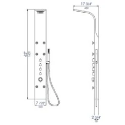ALFI Brand Brushed Stainless Steel 6-Spray Shower Panel System -Household Items 811413028341 12014436 1800x1800