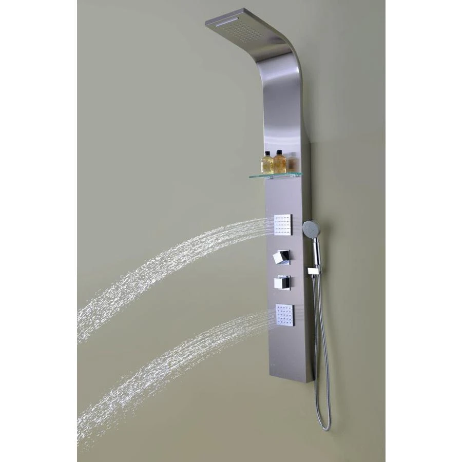 ANZZI Niagara Brushed Steel 2-Spray Shower Panel System (Valve Included) 1 ANZZI Niagara Brushed Steel 2-Spray Shower Panel System (Valve Included)