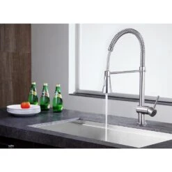 Carriage Single Handle Standard Kitchen Faucet In Brushed Nickel -Household Items 8486e52a5efc8c8a49abfa82e9820aed 1800x1800