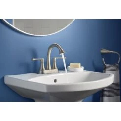 KOHLER Lilyfield Brushed Nickel 2-Handle 4-in Centerset WaterSense Bathroom Sink Faucet With Drain -Household Items 885612574589 08332857 1800x1800