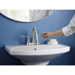 KOHLER Lilyfield Brushed Nickel 2-Handle 4-in Centerset WaterSense Bathroom Sink Faucet With Drain -Household Items 885612574589 08393774 1800x1800