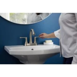 KOHLER Lilyfield Brushed Nickel 2-Handle 4-in Centerset WaterSense Bathroom Sink Faucet With Drain -Household Items 885612574589 16342311 1800x1800