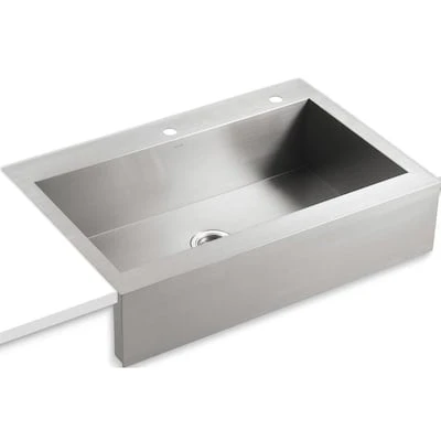 KOHLER Vault 35.75-in X 24.3125-in Single Bowl Tall (8-in Or Larger) Drop-In Apron Front/Farmhouse 2-Hole Commercial/Residential Kitchen Sink 1 KOHLER Vault 35.75-in X 24.3125-in Single Bowl Tall (8-in Or Larger) Drop-In Apron Front/Farmhouse 2-Hole Commercial/Residential Kitchen Sink