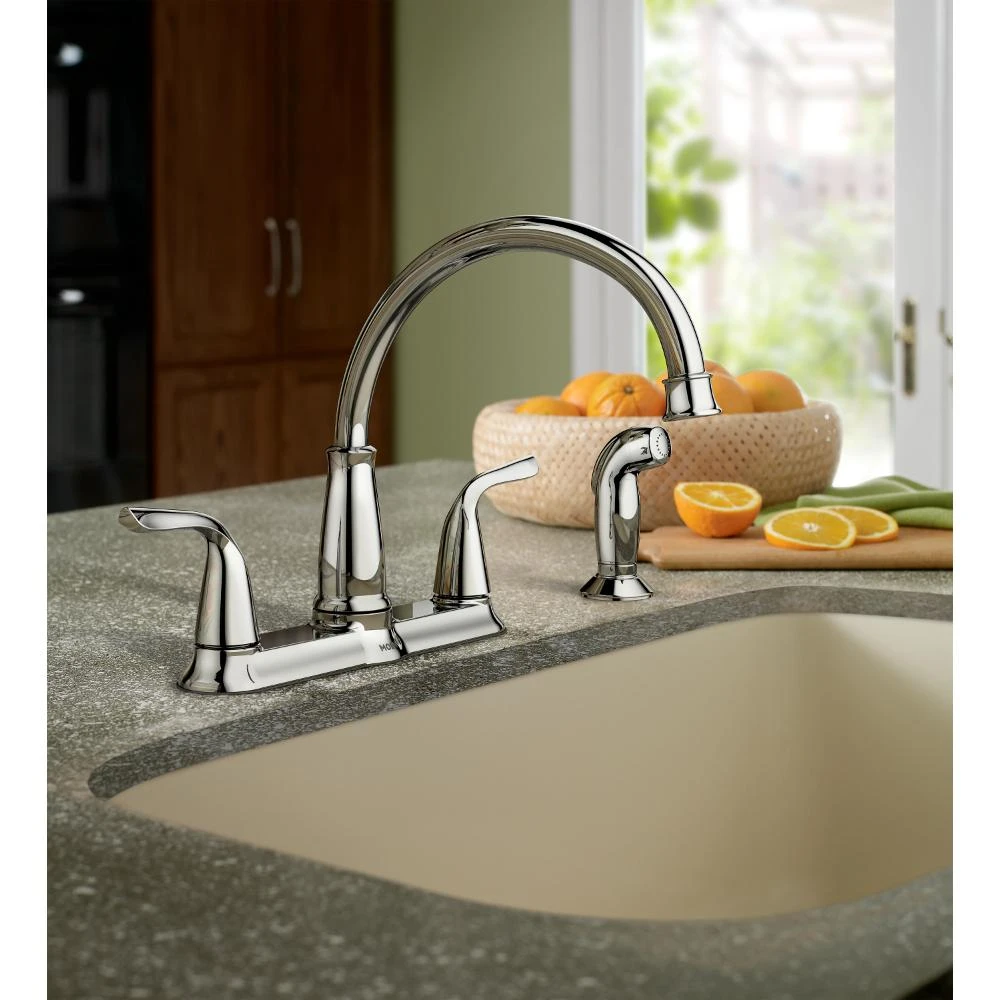 Brecklyn 2-Handle Standard Kitchen Faucet With Side Sprayer In Spot Resist Stainless 3 Brecklyn 2-Handle Standard Kitchen Faucet With Side Sprayer In Spot Resist Stainless - Image 3