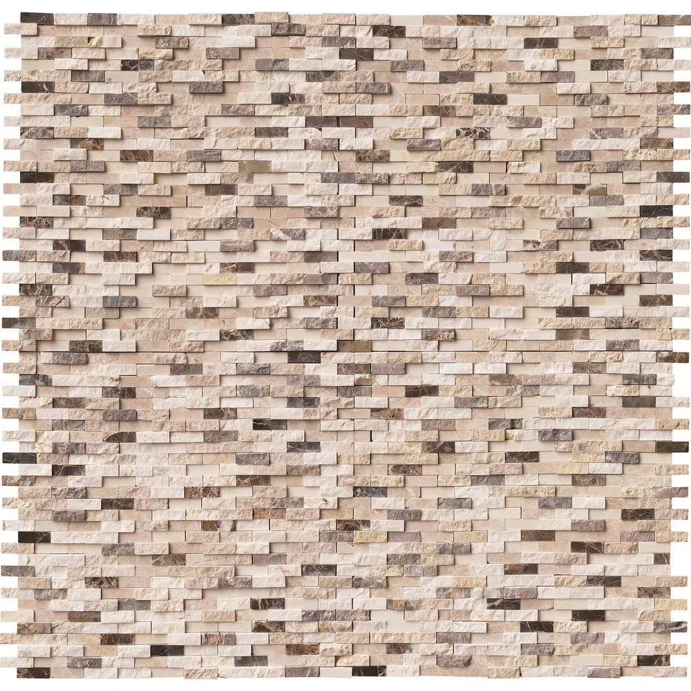 MSI Emperador Blend Split Face 12 In. X 12 In. X 10 Mm Textured Marble Mesh-Mounted Mosaic Wall Tile (10 Sq. Ft. / Case) 3 MSI Emperador Blend Split Face 12 In. X 12 In. X 10 Mm Textured Marble Mesh-Mounted Mosaic Wall Tile (10 Sq. Ft. / Case) - Image 3