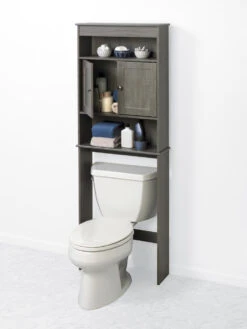 Zenna Home® 23"W X 67"H Driftwood Gray Over-The-Toilet Storage Cabinet 6 Zenna Home® 23"W X 67"H Driftwood Gray Over-The-Toilet Storage Cabinet -Household Items 9119GY alt2 1800x1800