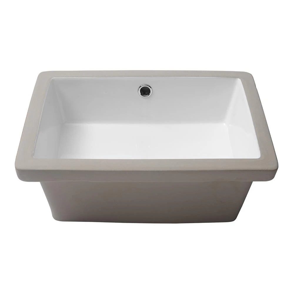 LORDEAR 18 In. Undermount Bathroom Vessel Sink Modern Rectangle Porcelain Ceramic Lavatory Vanity Bathroom Sink In Pure White 5 LORDEAR 18 In. Undermount Bathroom Vessel Sink Modern Rectangle Porcelain Ceramic Lavatory Vanity Bathroom Sink In Pure White - Image 5