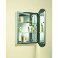 Archer 20 In. W X 31 In. H Single Door Mirrored Recessed Medicine Cabinet In Anodized Aluminum -Household Items 9b0b3edc3f2d9e29071f728b55431771 1800x1800