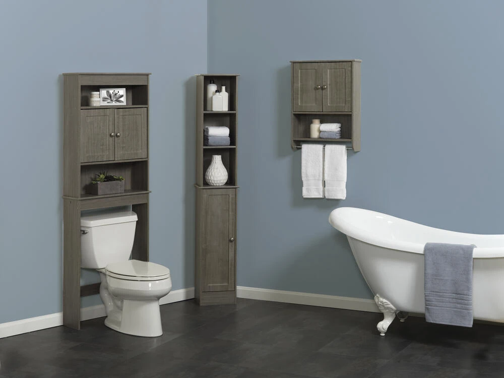 Zenna Home® 23"W X 67"H Driftwood Gray Over-The-Toilet Storage Cabinet 4 Zenna Home® 23"W X 67"H Driftwood Gray Over-The-Toilet Storage Cabinet - Image 4