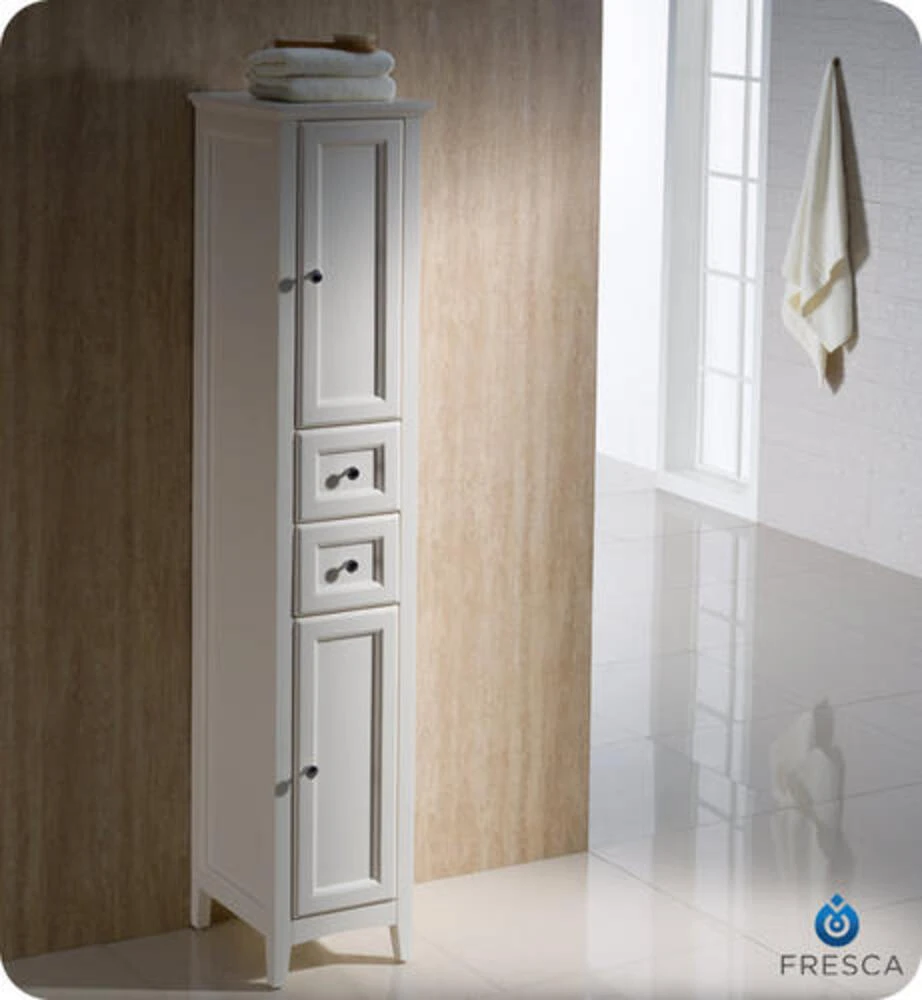 Fresca Oxford 14"W X 16"D X 68"H Antique White Linen Cabinet 2 Fresca Oxford 14"W X 16"D X 68"H Antique White Linen Cabinet - Image 2