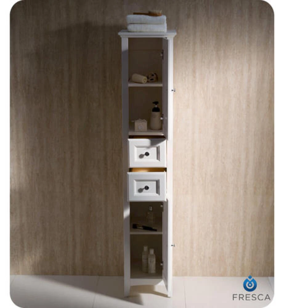 Fresca Oxford 14"W X 16"D X 68"H Antique White Linen Cabinet 5 Fresca Oxford 14"W X 16"D X 68"H Antique White Linen Cabinet - Image 5