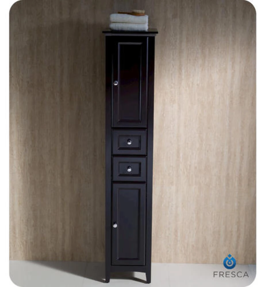 Fresca Oxford 14"W X 16"D X 68"H Espresso Linen Cabinet 3 Fresca Oxford 14"W X 16"D X 68"H Espresso Linen Cabinet - Image 3