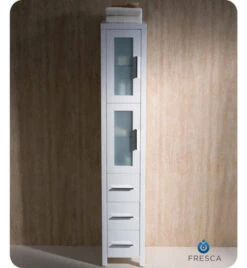 Fresca Torino 12"W X 15"D X 68-1/8"H White Linen Cabinet -Household Items FST6260WH 3 03d39ded 7f28 4852 8349 d4ba4061e855 1800x1800