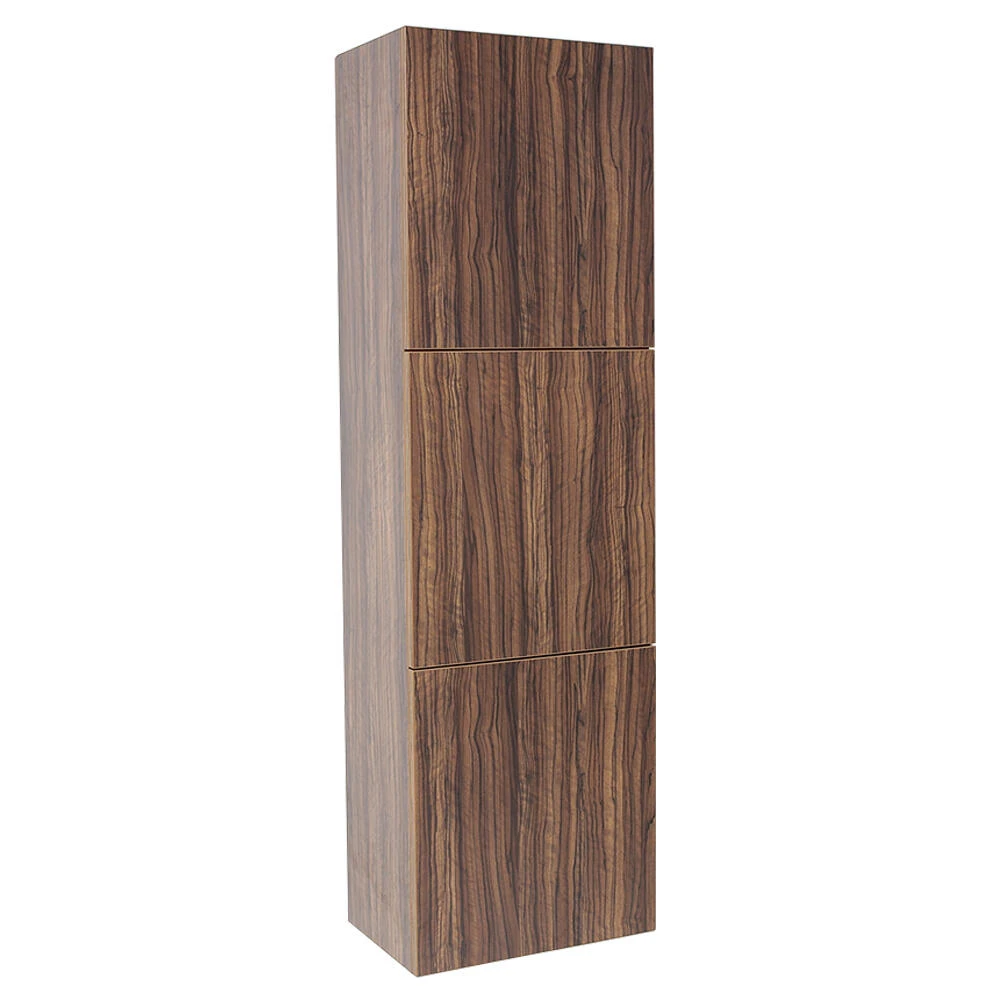 Fresca 18"W X 12"D X 59"H Walnut Linen Cabinet 1 Fresca 18"W X 12"D X 59"H Walnut Linen Cabinet