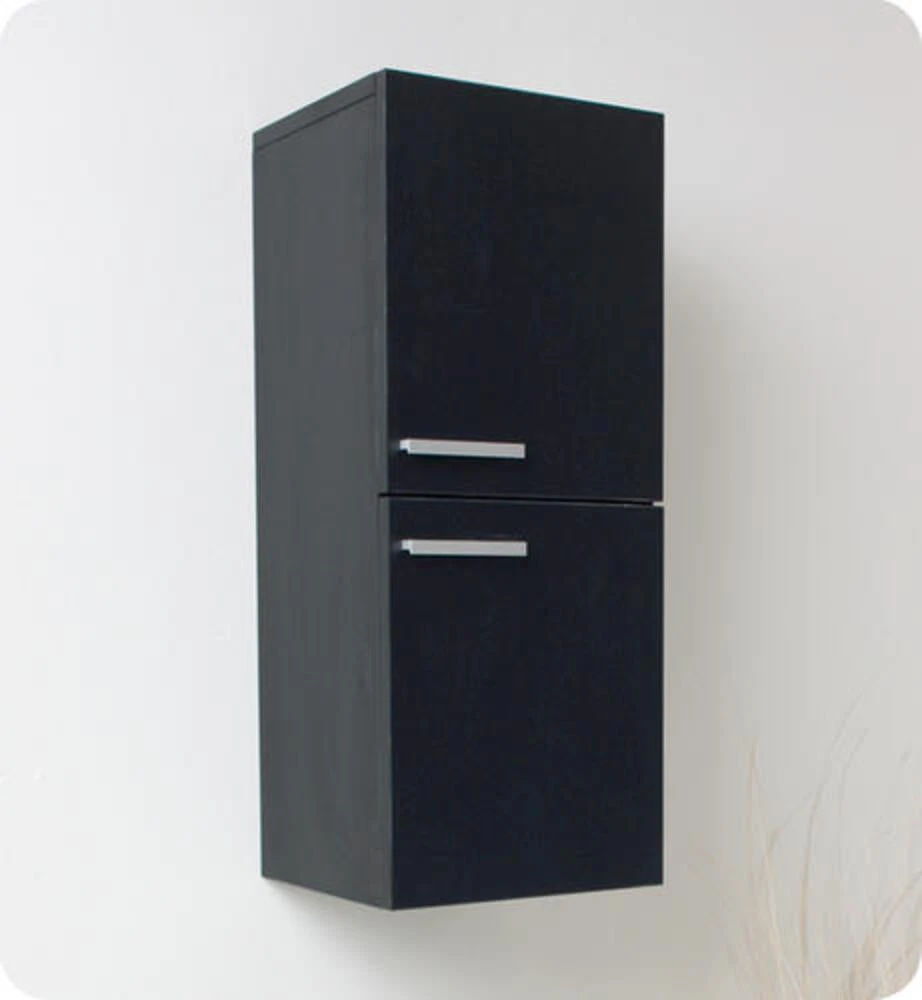 Fresca 13"W X 12"D X 27"H Black Linen Cabinet 1 Fresca 13"W X 12"D X 27"H Black Linen Cabinet