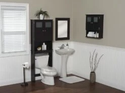 Zenna Home® 23"W X 67"H Espresso Over-The-Toilet Storage Cabinet -Household Items Modern Collection 1800x1800