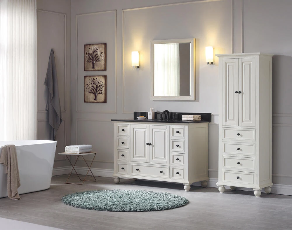 Avanity Thompson 24"W X 16"D X 68"H French White Linen Cabinet 2 Avanity Thompson 24"W X 16"D X 68"H French White Linen Cabinet - Image 2