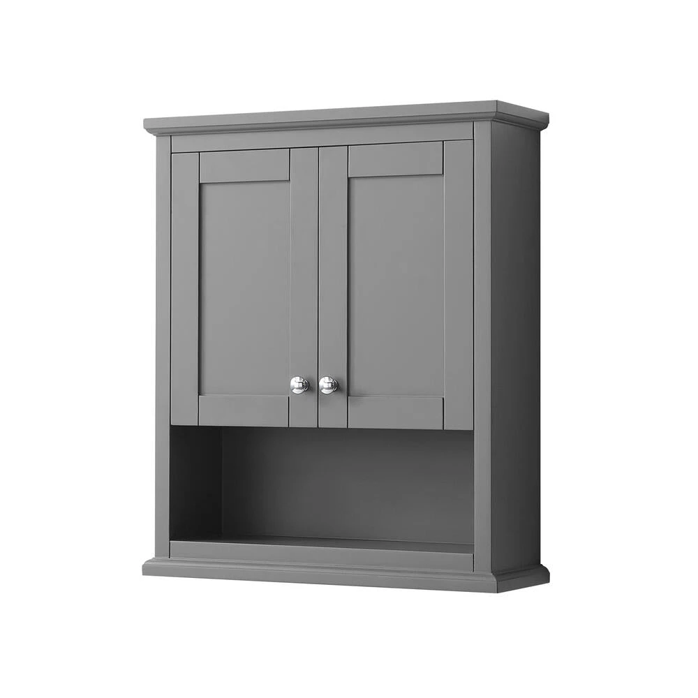Wyndham Collection Avery 25"W X 9"D X 30"H Dark Gray Bathroom Wall Cabinet 1 Wyndham Collection Avery 25"W X 9"D X 30"H Dark Gray Bathroom Wall Cabinet